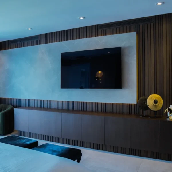 Custom TV wall unit detail 1